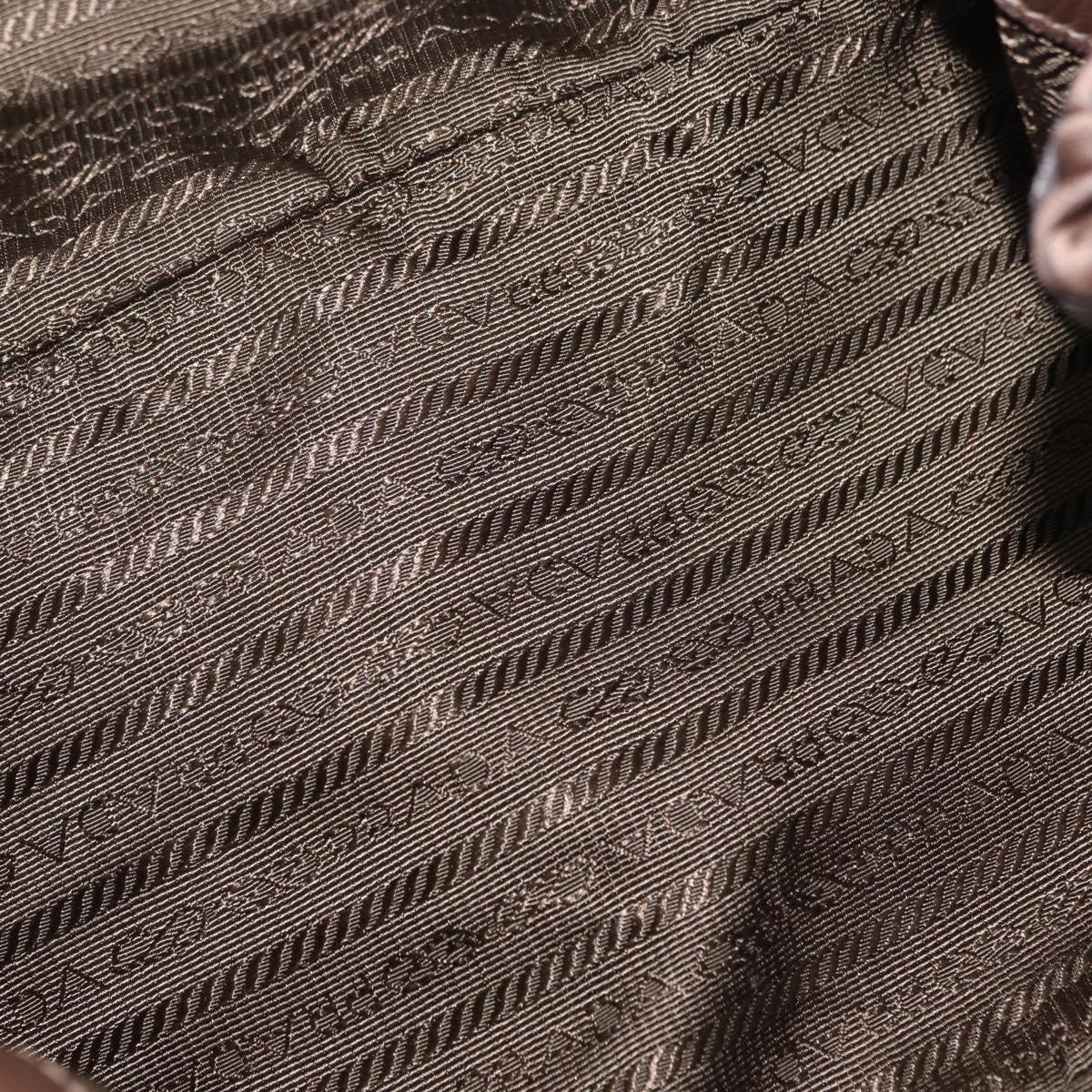 PRADA Hand Bag Nylon 2way Khaki Gold Auth ka523