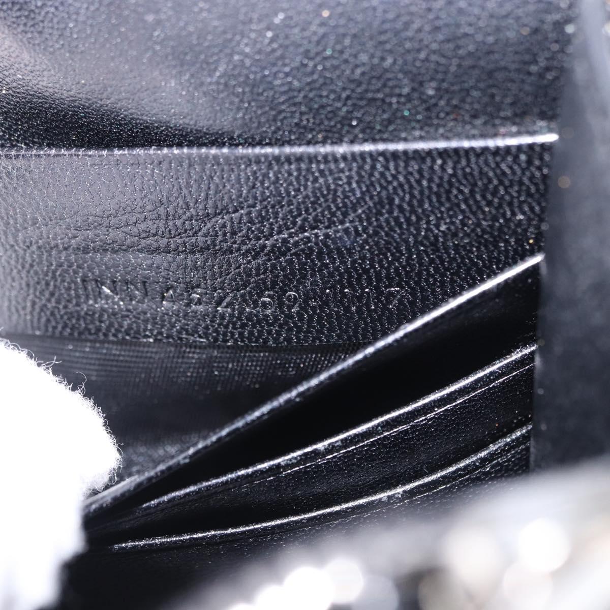 SAINT LAURENT Kate Tassel Chain Bag Leather embossed Black Silver Auth ka5230A