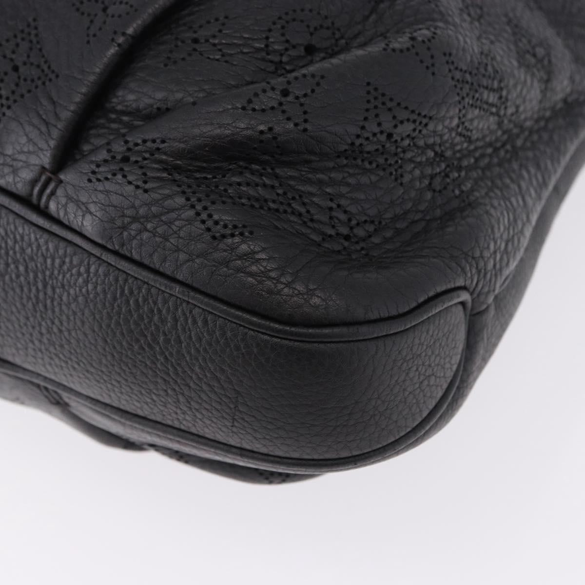 LOUIS VUITTON Mahina Serene PM Shoulder Bag Leather Black M94035 LV Auth ka5231V