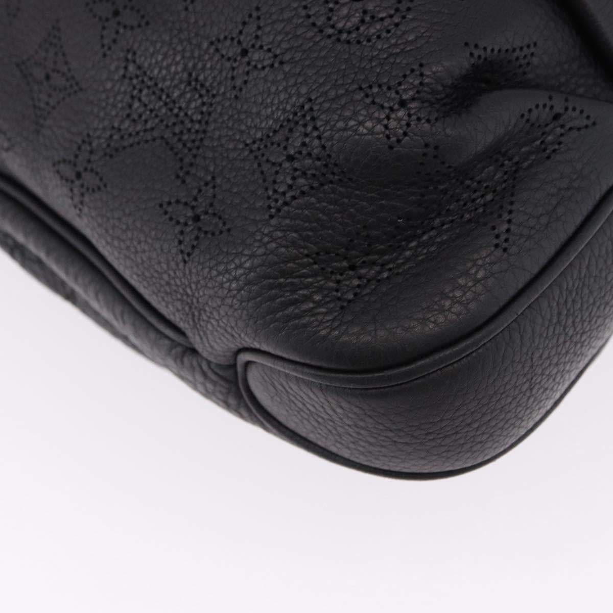 LOUIS VUITTON Mahina Serene PM Shoulder Bag Leather Black M94035 LV Auth ka5231V