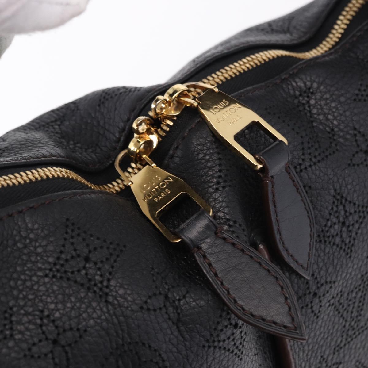 LOUIS VUITTON Mahina Serene PM Shoulder Bag Leather Black M94035 LV Auth ka5231V