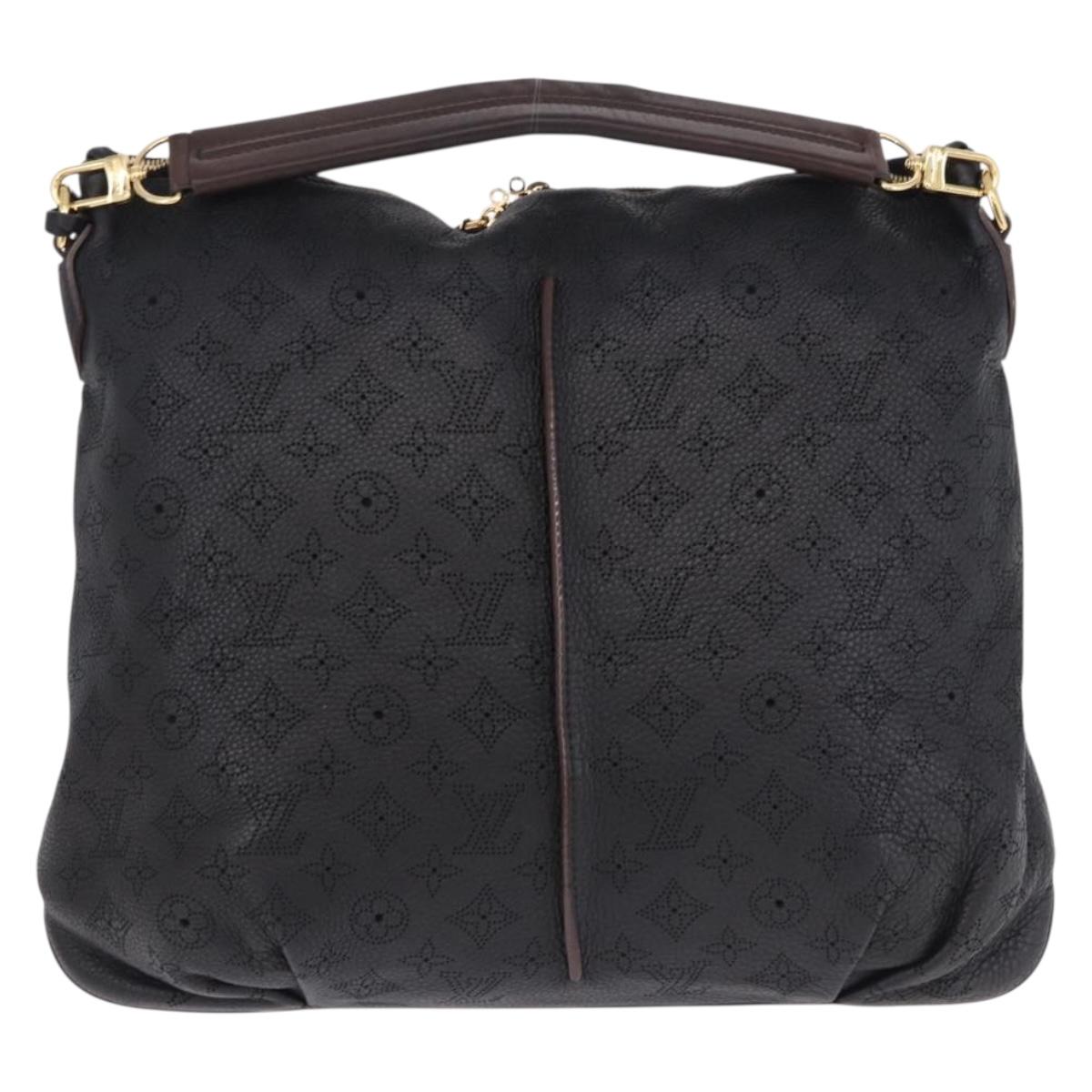 LOUIS VUITTON Mahina Serene PM Shoulder Bag Leather Black M94035 LV Auth ka5231V