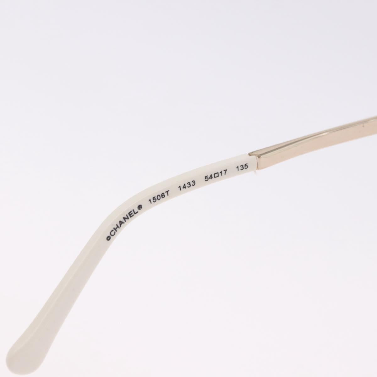 CHANEL Sunglasses plastic White CC Auth ka5239