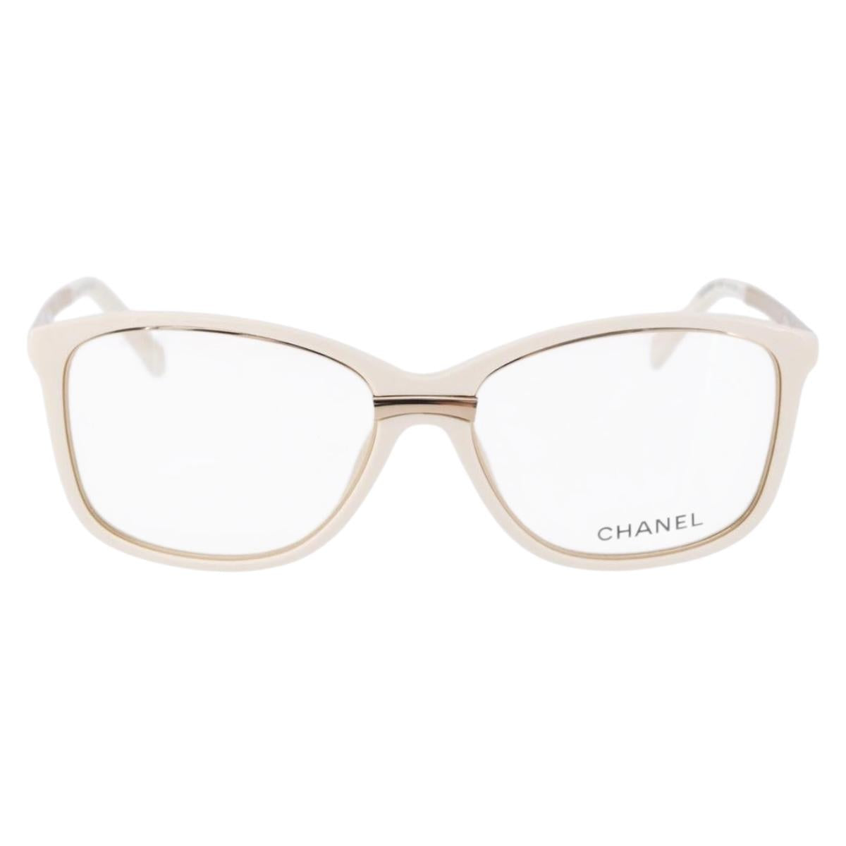 CHANEL Sunglasses plastic White CC Auth ka5239