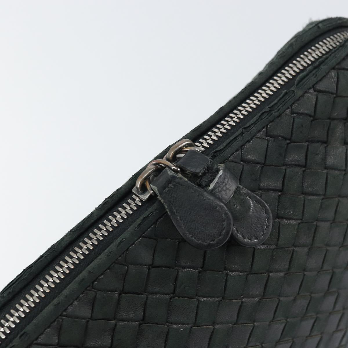BOTTEGA VENETA INTRECCIATO Shoulder Bag Leather Black Auth ka524