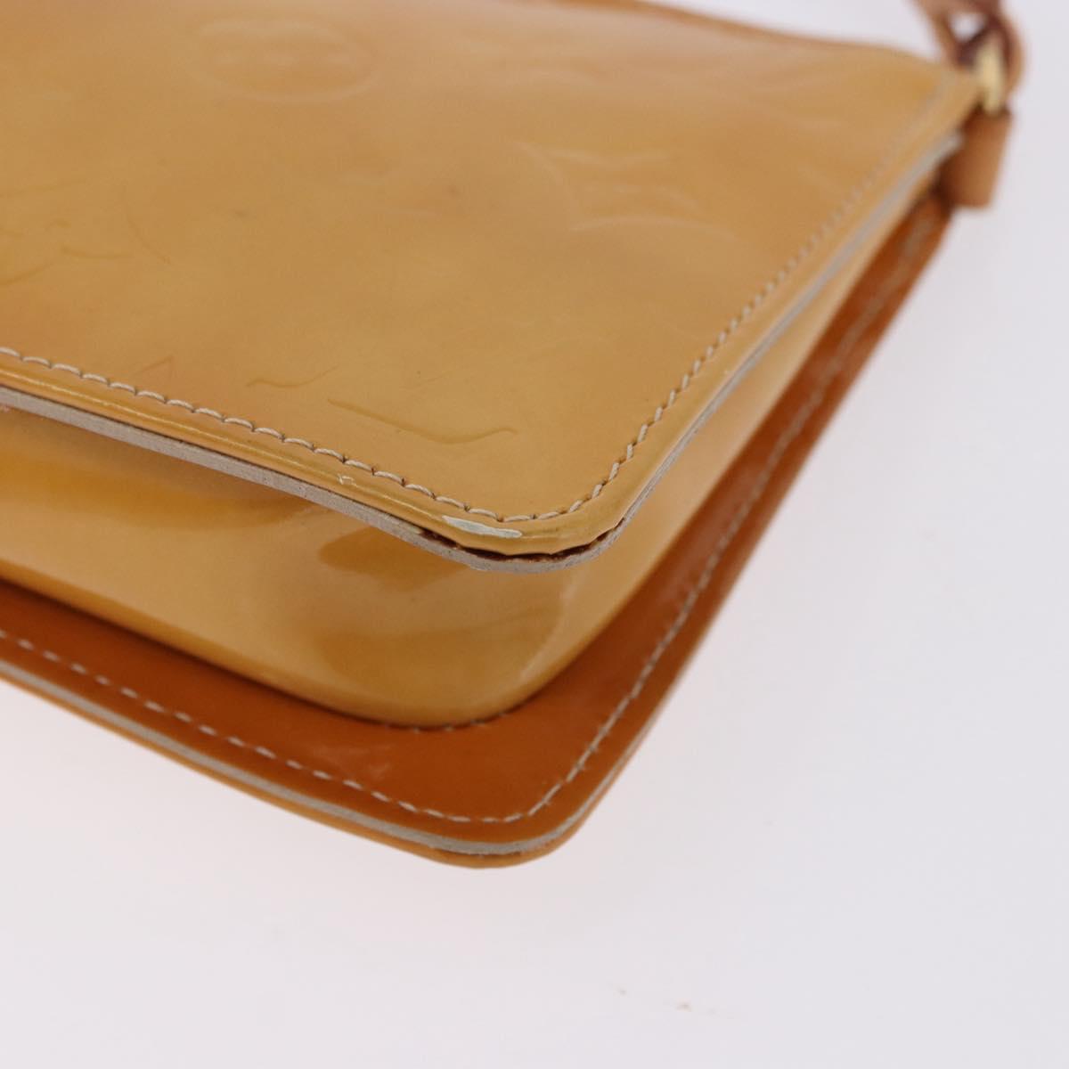 LOUIS VUITTON Monogram Vernis Lexington Pouch Beige M91010 LV Auth ka5244A