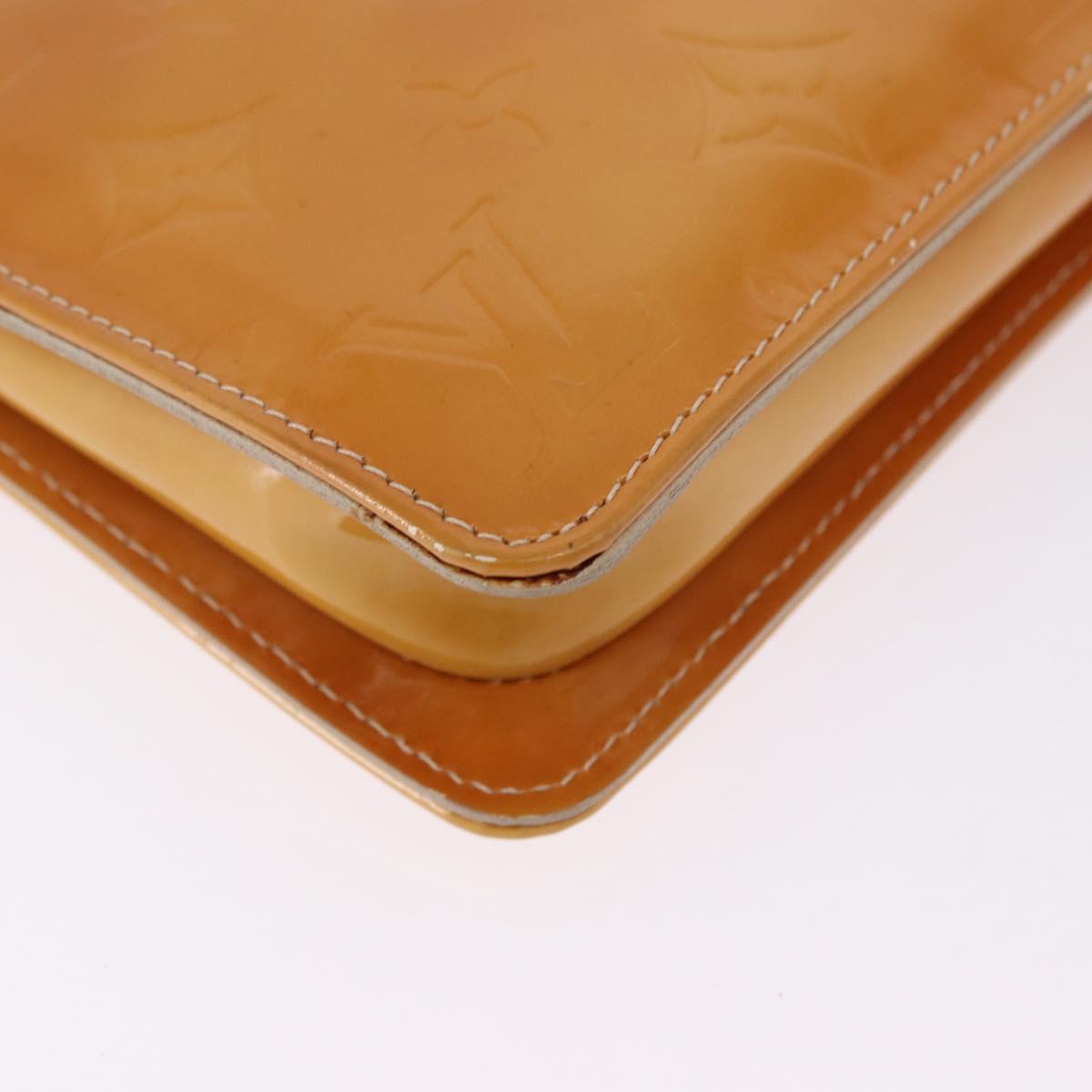 LOUIS VUITTON Monogram Vernis Lexington Pouch Beige M91010 LV Auth ka5244A