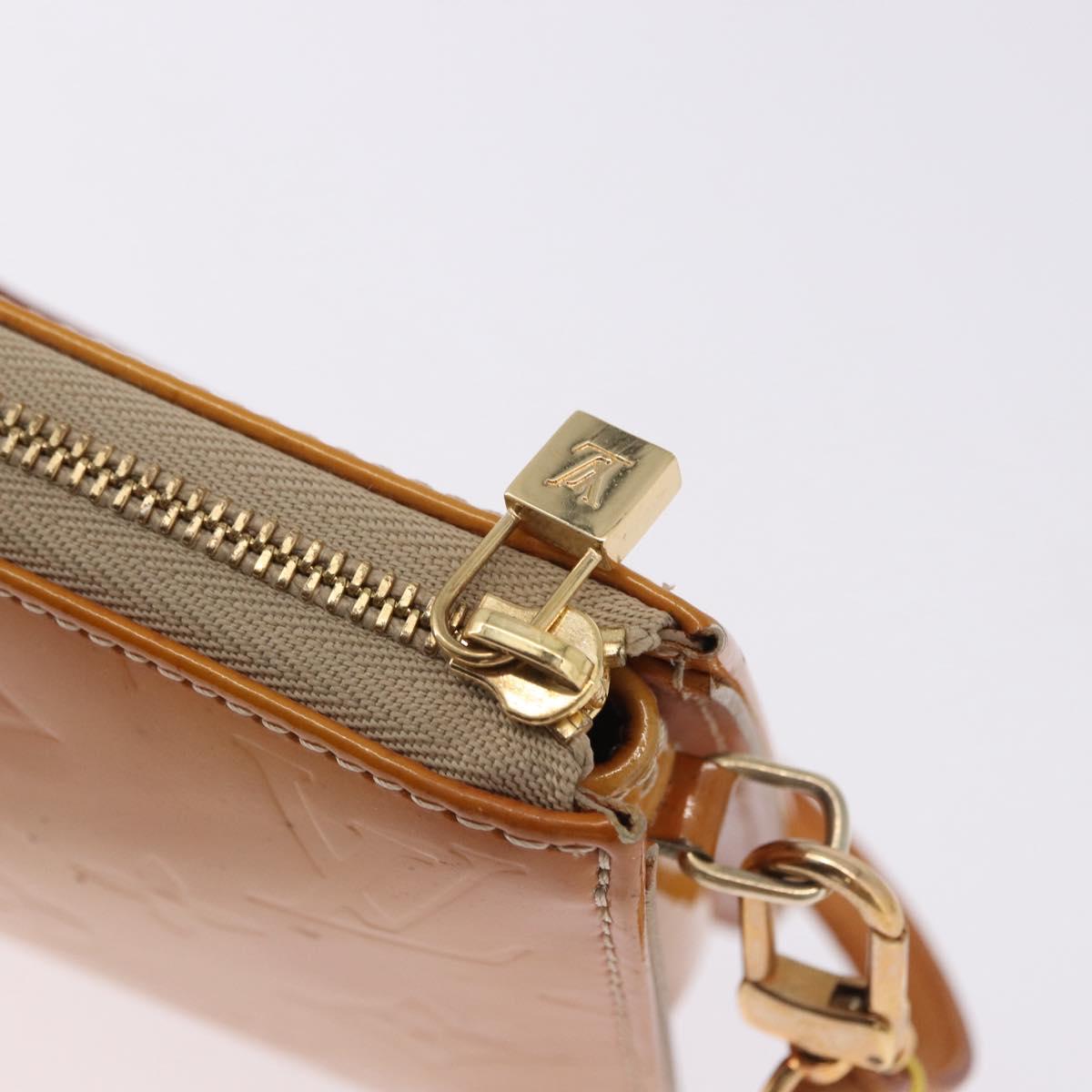 LOUIS VUITTON Monogram Vernis Lexington Pouch Beige M91010 LV Auth ka5244A