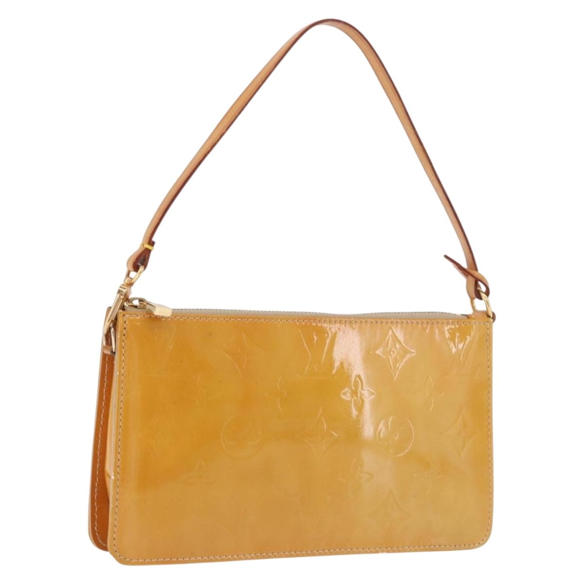LOUIS VUITTON Monogram Vernis Lexington Pouch Beige M91010 LV Auth ka5244A