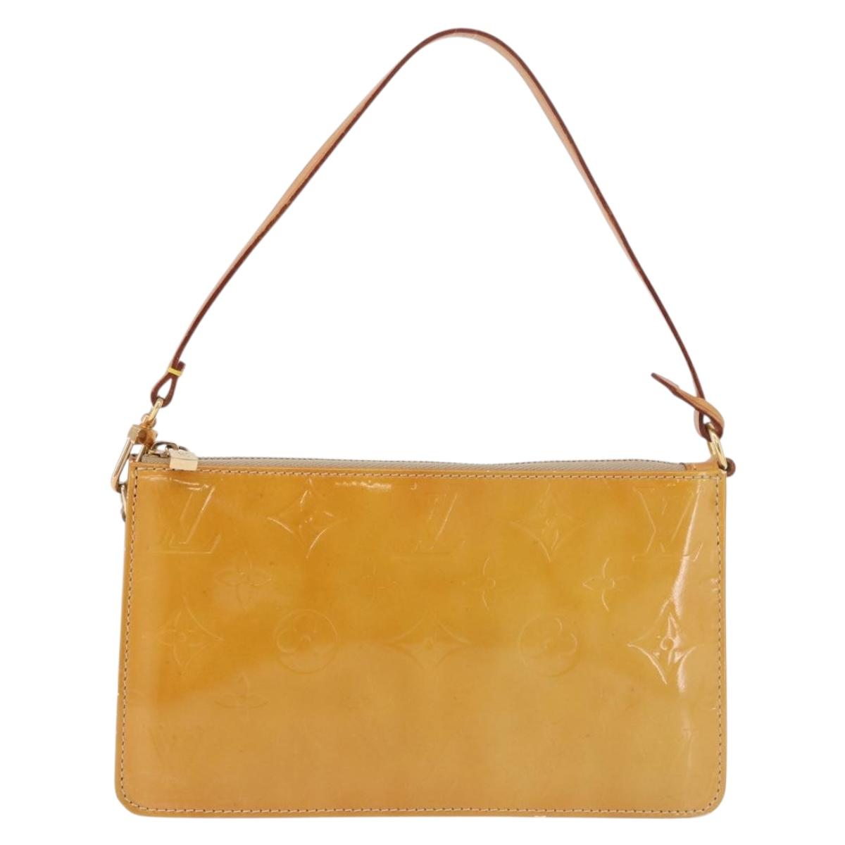 LOUIS VUITTON Monogram Vernis Lexington Pouch Beige M91010 LV Auth ka5244A