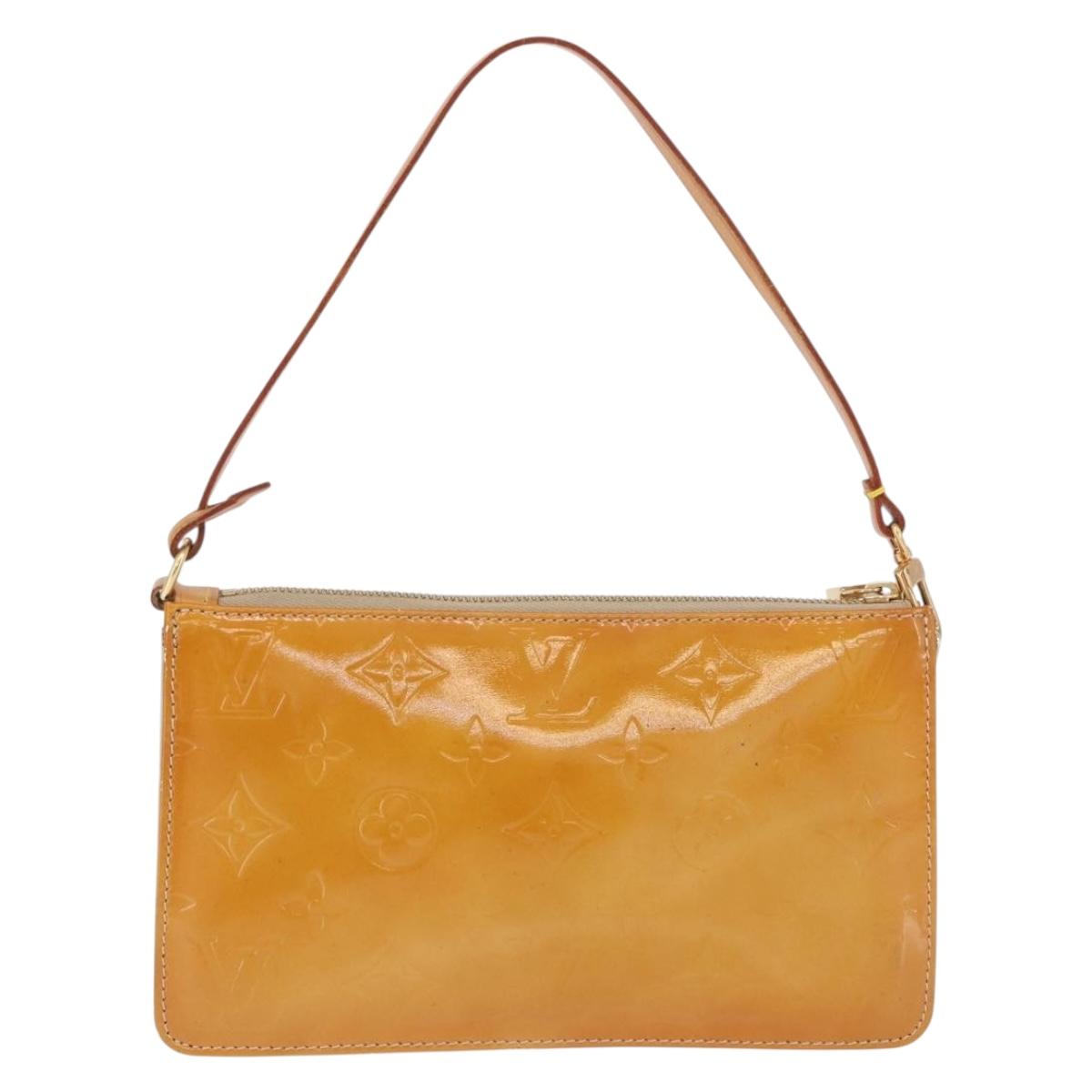 LOUIS VUITTON Monogram Vernis Lexington Pouch Beige M91010 LV Auth ka5244A