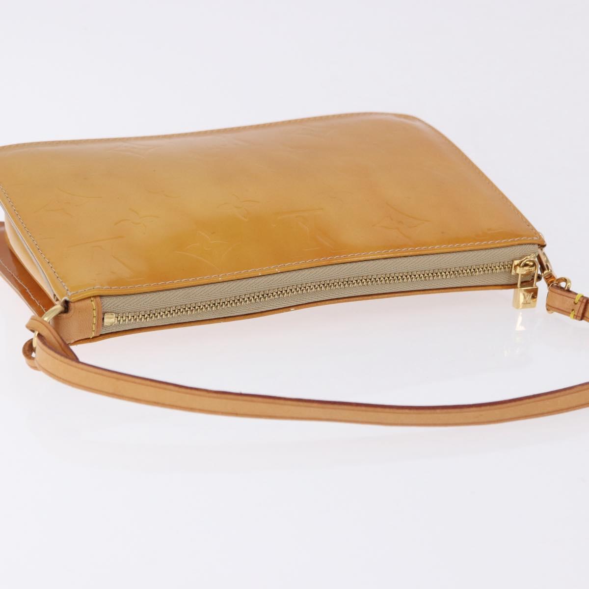 LOUIS VUITTON Monogram Vernis Lexington Pouch Beige M91010 LV Auth ka5244A