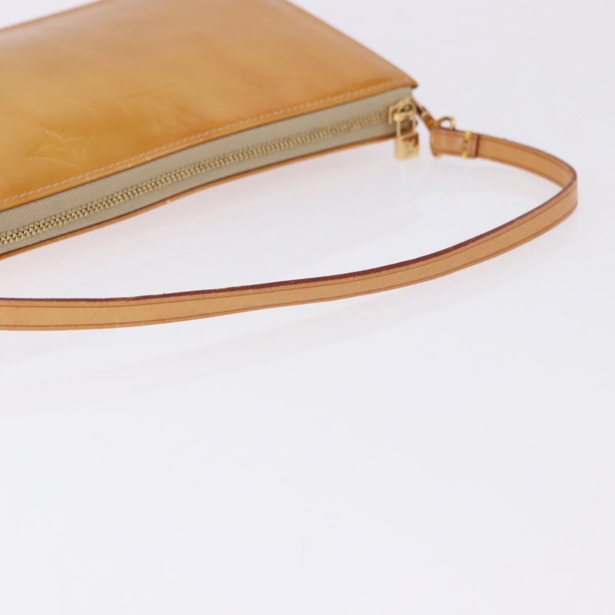 LOUIS VUITTON Monogram Vernis Lexington Pouch Beige M91010 LV Auth ka5244A