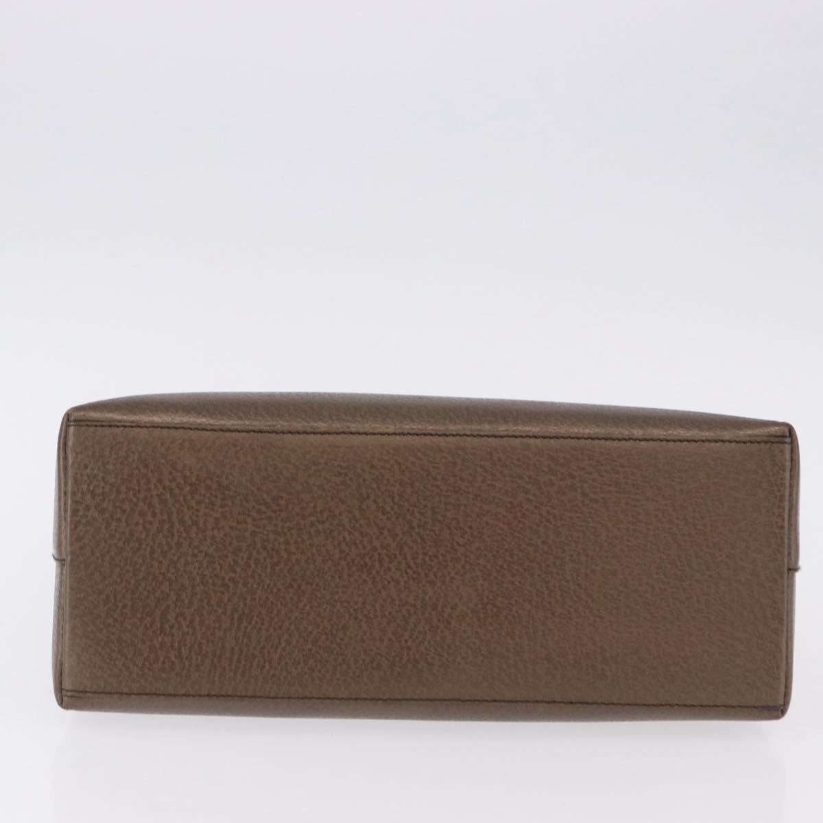 GUCCI Bamboo Hand Bag Leather Brown Gold 001 1118 1886 Auth ka5245