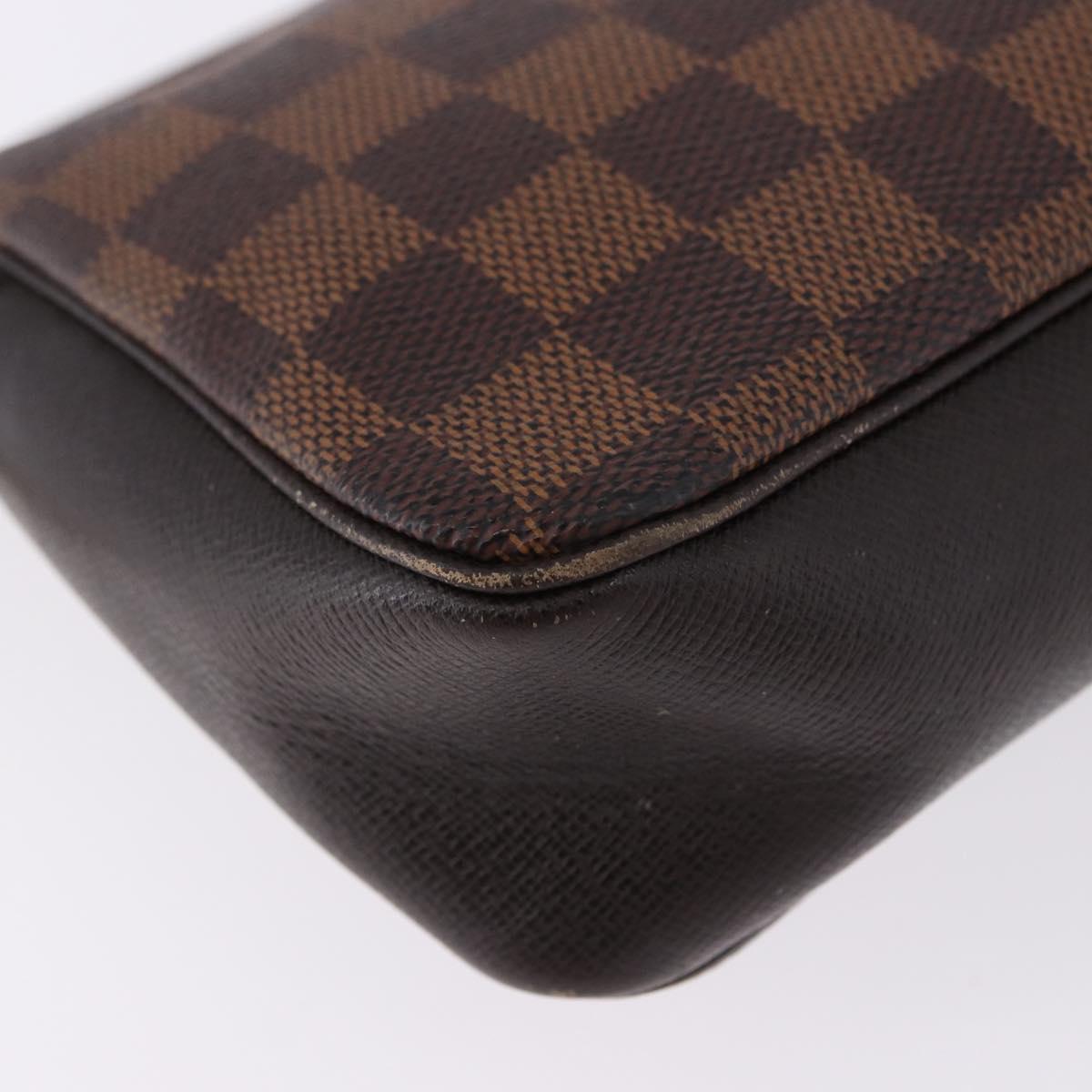 LOUIS VUITTON Damier Ebene Trousse Make Up Pouch N51982 LV Auth ka5246