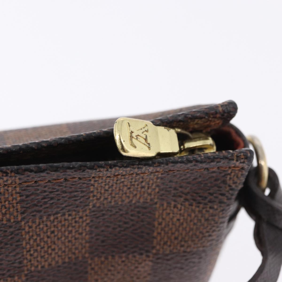 LOUIS VUITTON Damier Ebene Trousse Make Up Pouch N51982 LV Auth ka5246