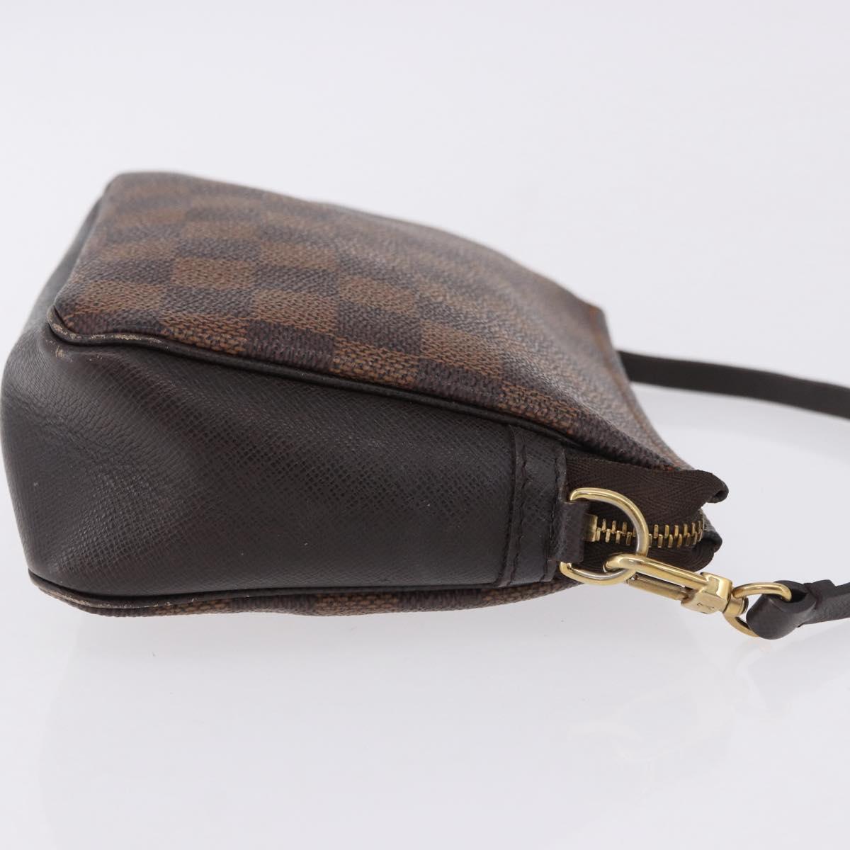 LOUIS VUITTON Damier Ebene Trousse Make Up Pouch N51982 LV Auth ka5246