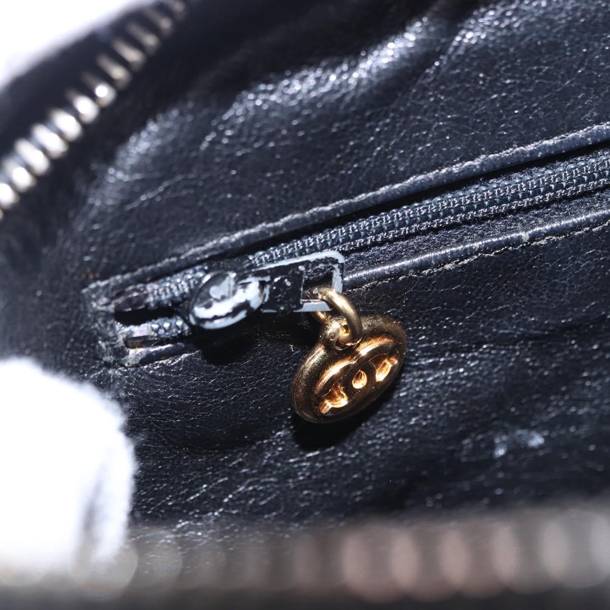 CHANEL Trip Luco co Shoulder Bag Leather Black Gold CC Auth ka5247