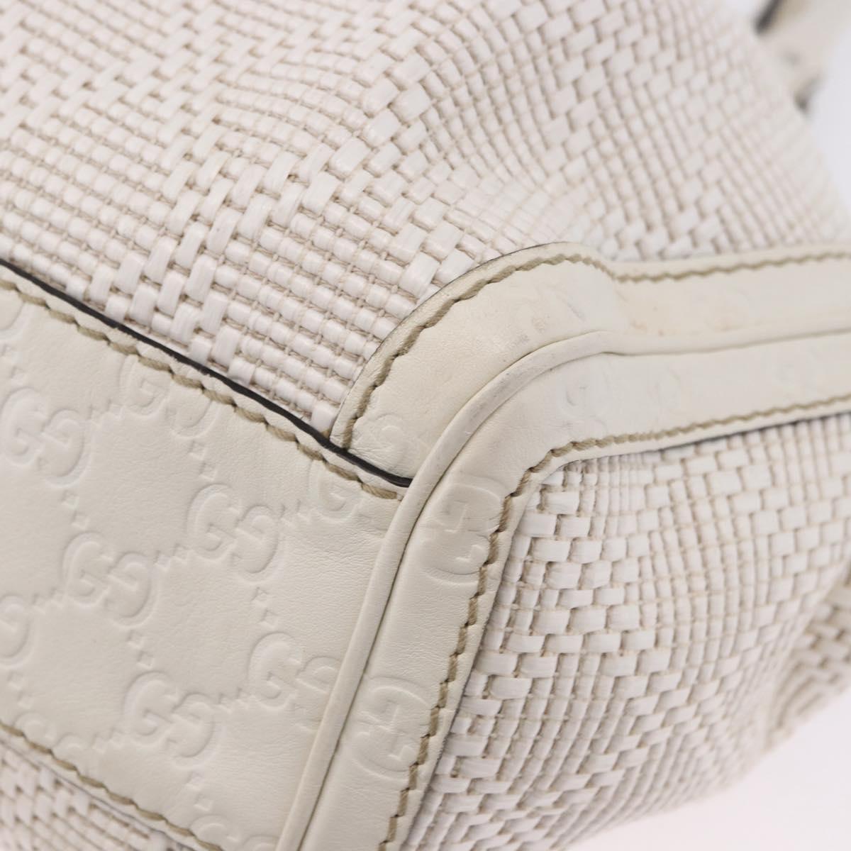 GUCCI GG Canvas Guccissima Tote Bag Leather White Silver 211944 Auth ka5249