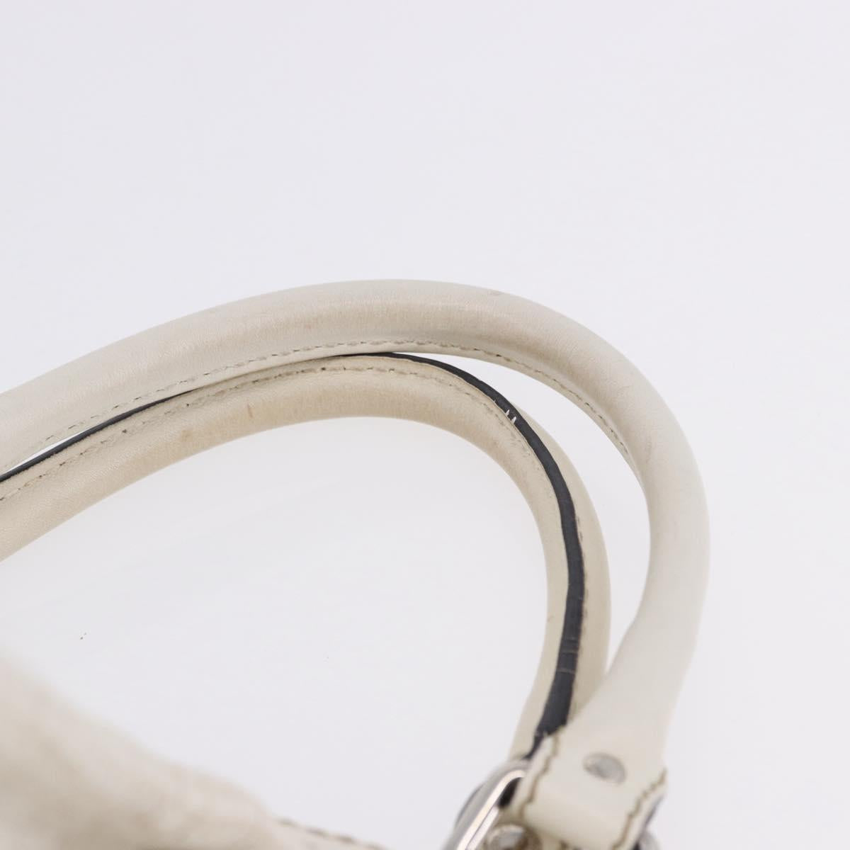 GUCCI GG Canvas Guccissima Tote Bag Leather White Silver 211944 Auth ka5249