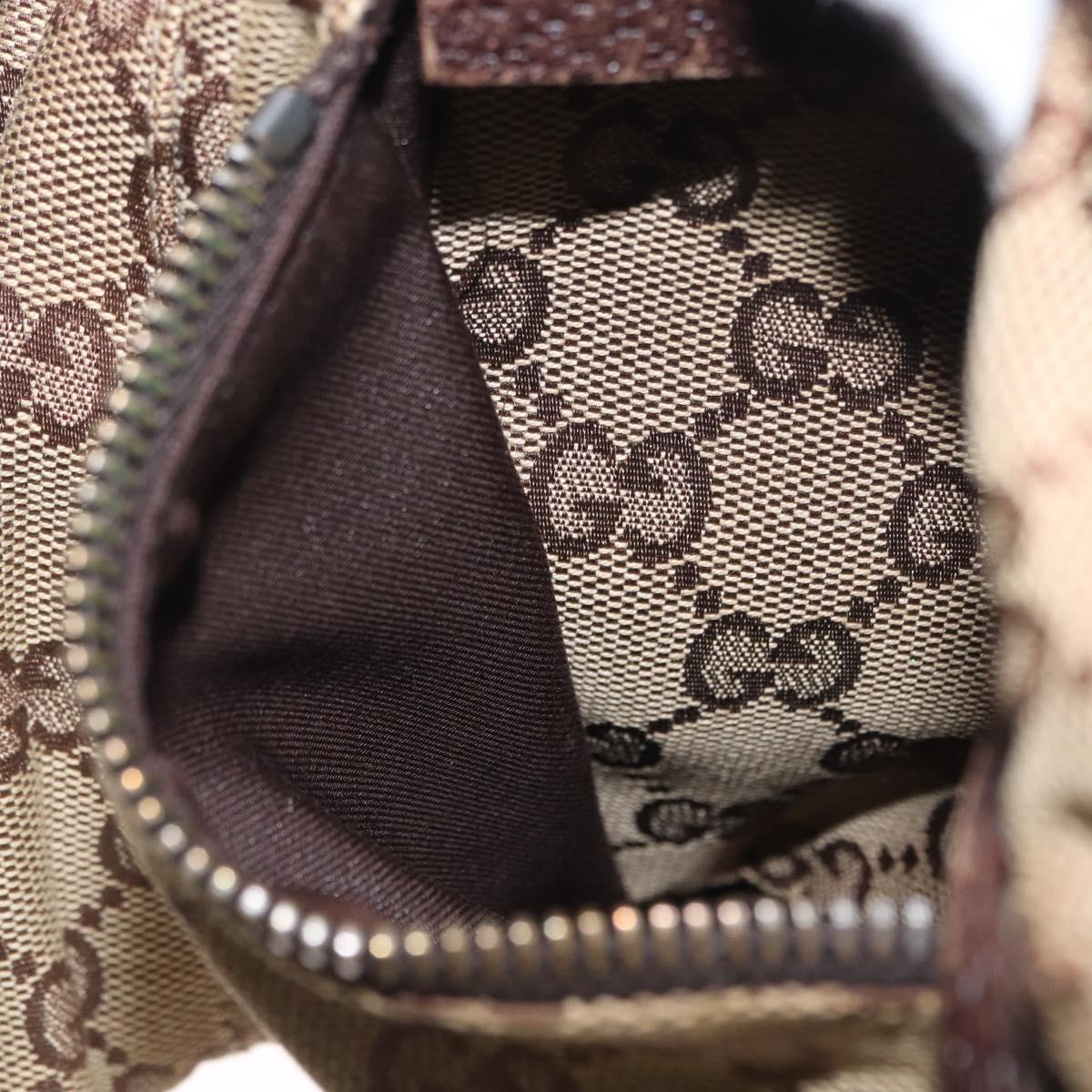 GUCCI GG Canvas Waist bag Beige Silver 28566 Auth ka525