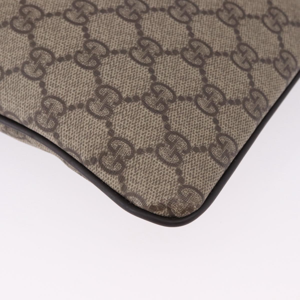 GUCCI GG Supreme Shoulder Bag PVC Beige Gold 201446 Auth ka5250
