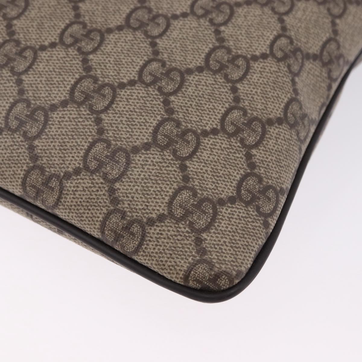 GUCCI GG Supreme Shoulder Bag PVC Beige Gold 201446 Auth ka5250