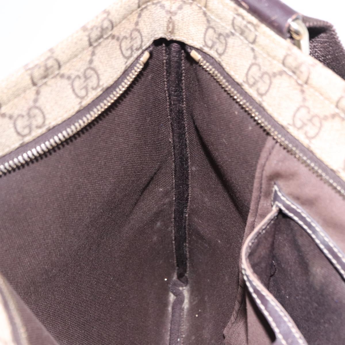GUCCI GG Supreme Shoulder Bag PVC Beige Gold 201446 Auth ka5250