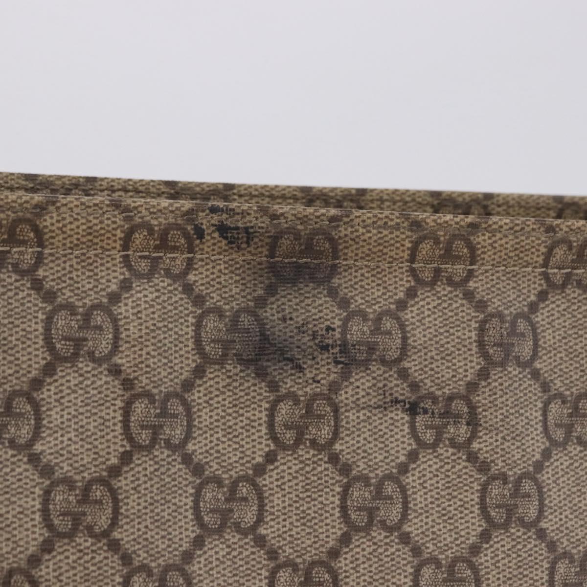 GUCCI GG Supreme Shoulder Bag PVC Beige Gold 201446 Auth ka5250