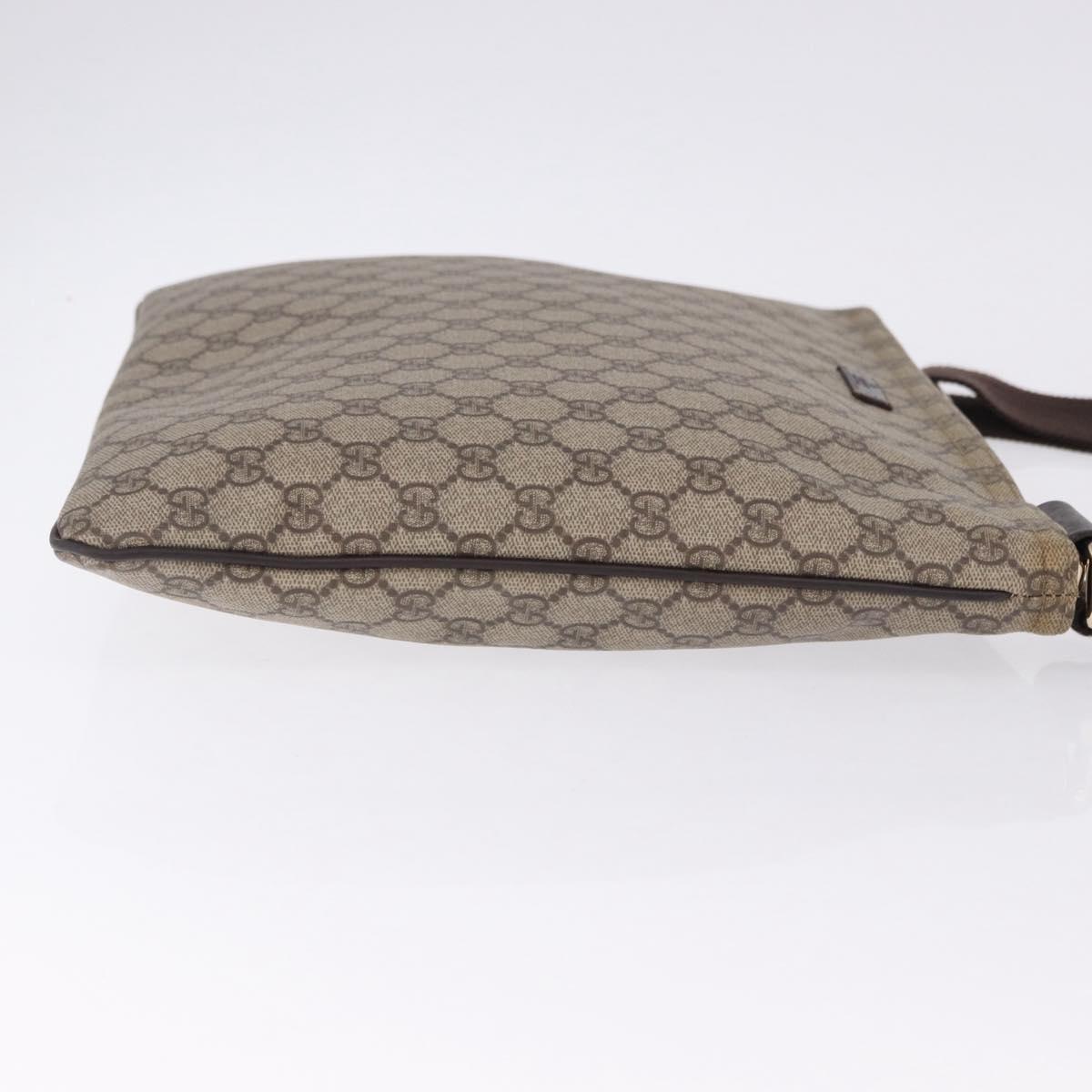 GUCCI GG Supreme Shoulder Bag PVC Beige Gold 201446 Auth ka5250
