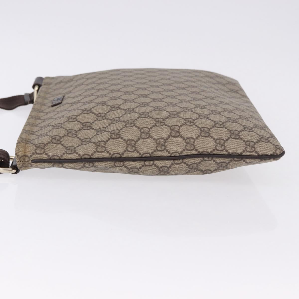 GUCCI GG Supreme Shoulder Bag PVC Beige Gold 201446 Auth ka5250
