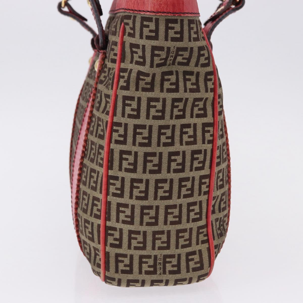 FENDI Zucchino Canvas Tote Bag Beige Gold Auth ka5251