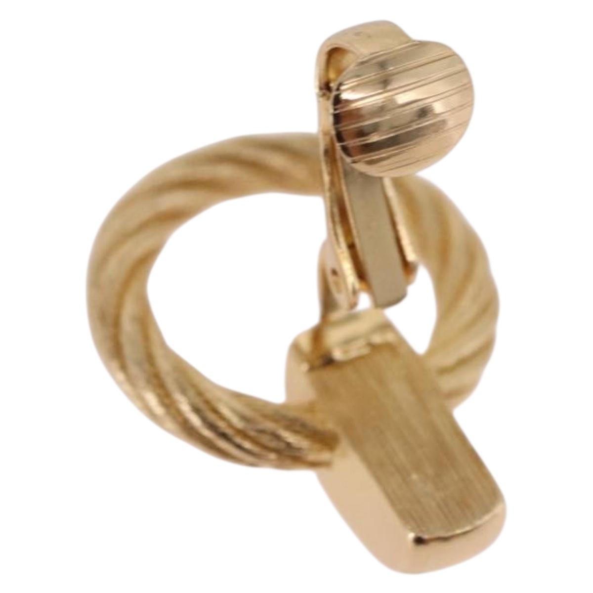 Christian Dior Earring metal Gold Tone Auth ka5252