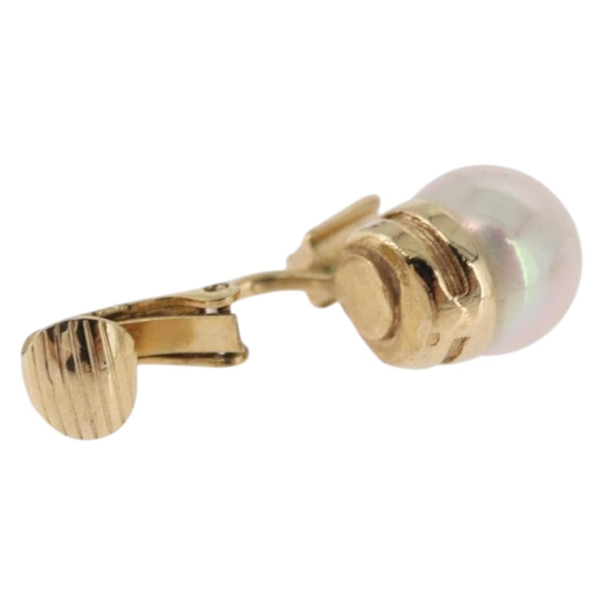 Christian Dior Earring metal Gold Tone Auth ka5253