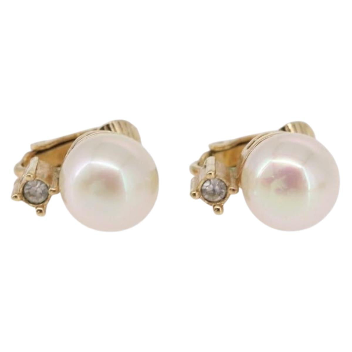 Christian Dior Earring metal Gold Tone Auth ka5253