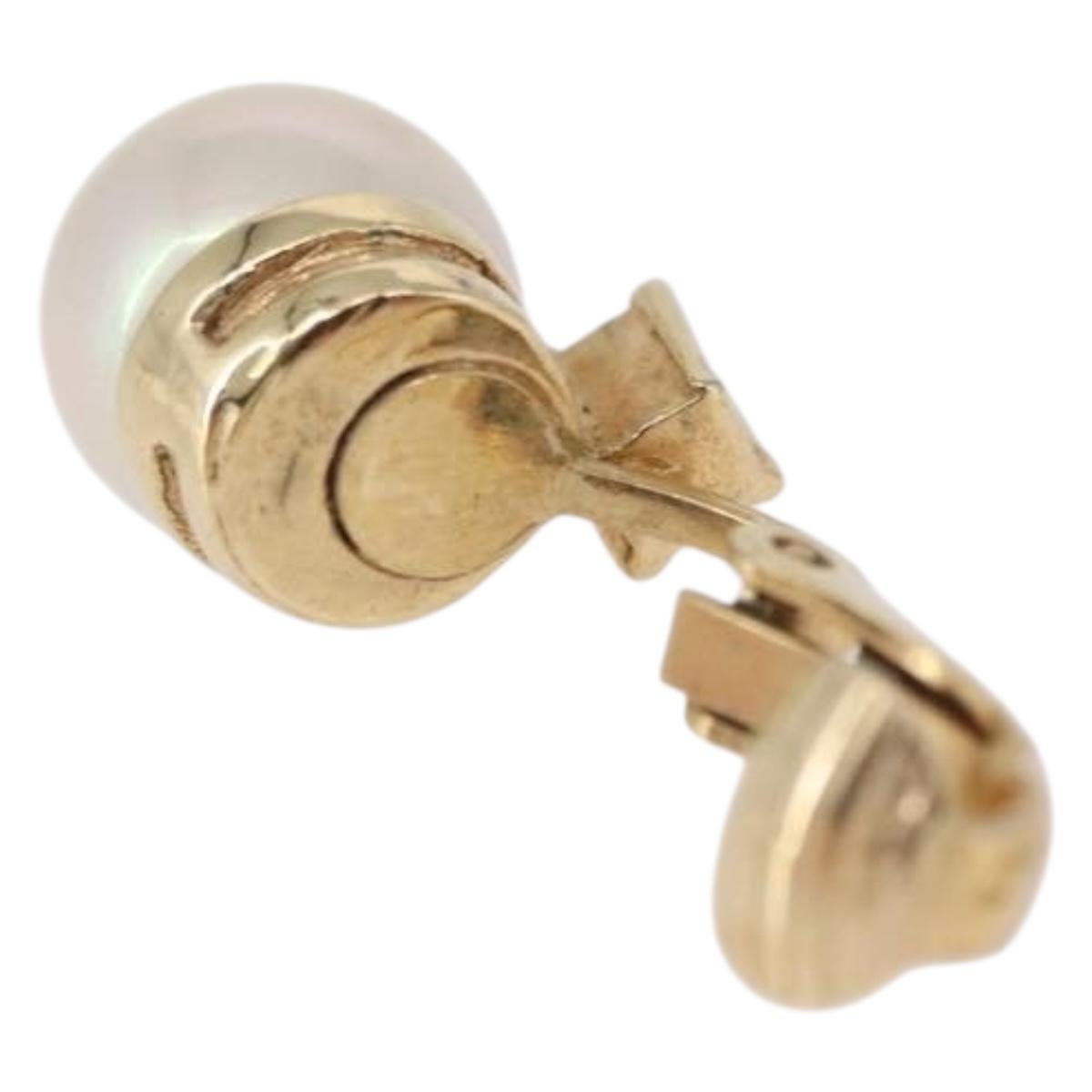 Christian Dior Earring metal Gold Tone Auth ka5253
