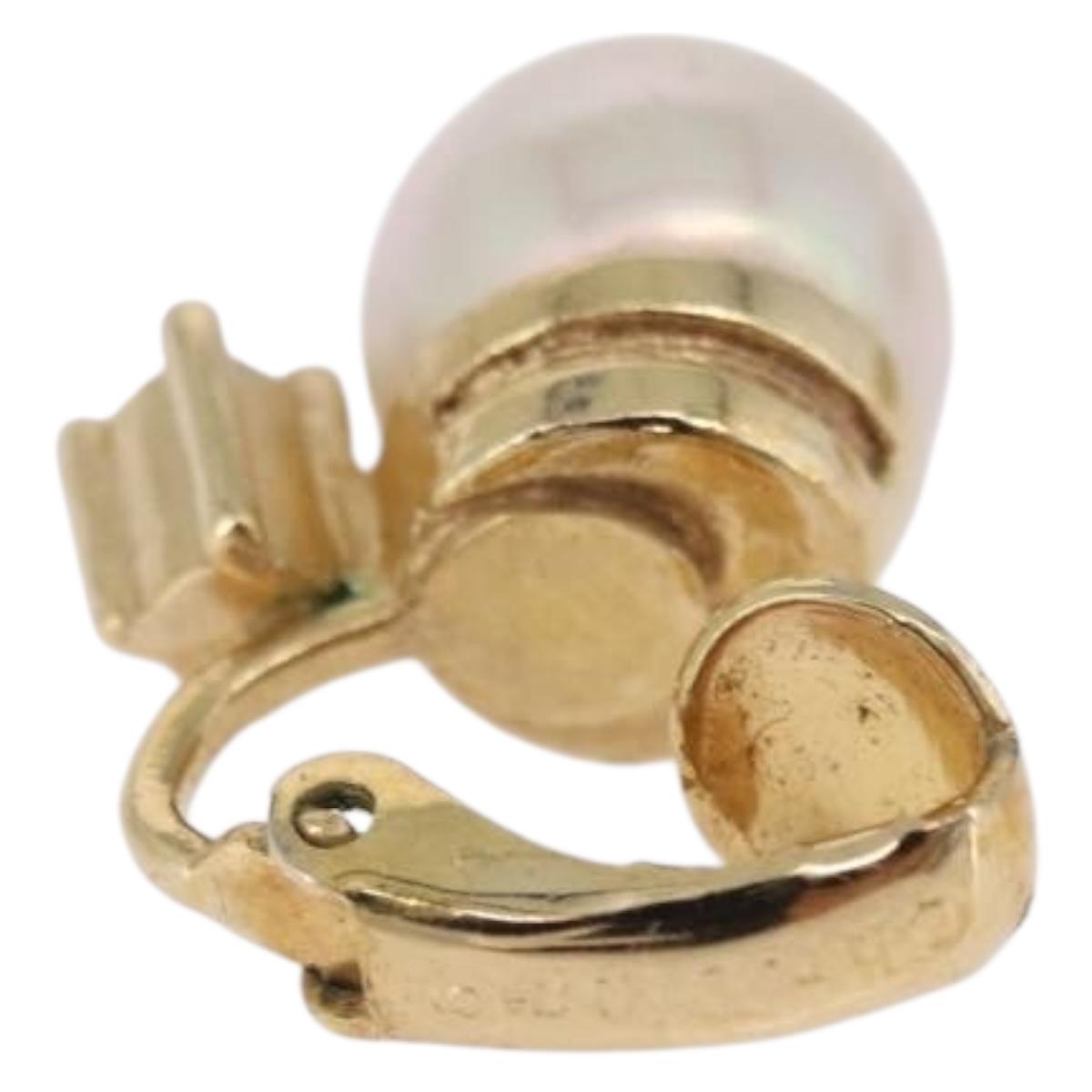 Christian Dior Earring metal Gold Tone Auth ka5253