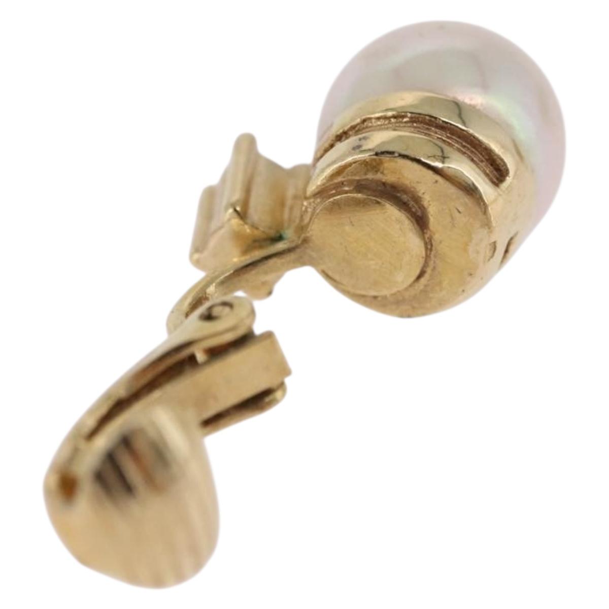 Christian Dior Earring metal Gold Tone Auth ka5253