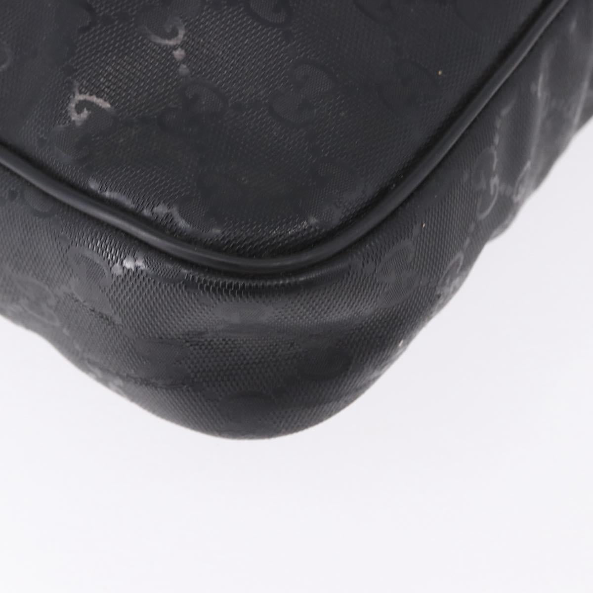 GUCCI GG implementation Business Bag PVC Silver Black 201480 Auth ka5257