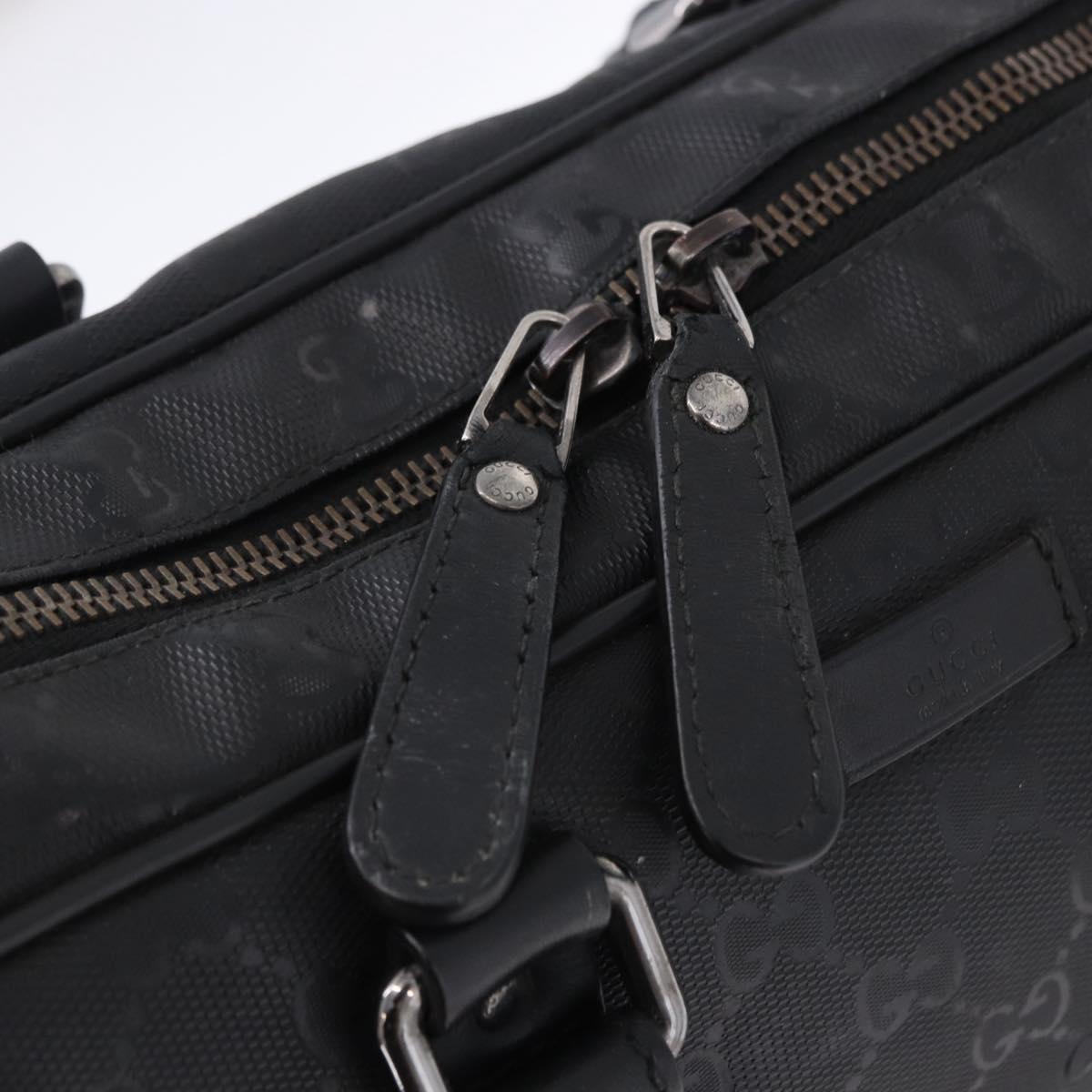 GUCCI GG implementation Business Bag PVC Silver Black 201480 Auth ka5257