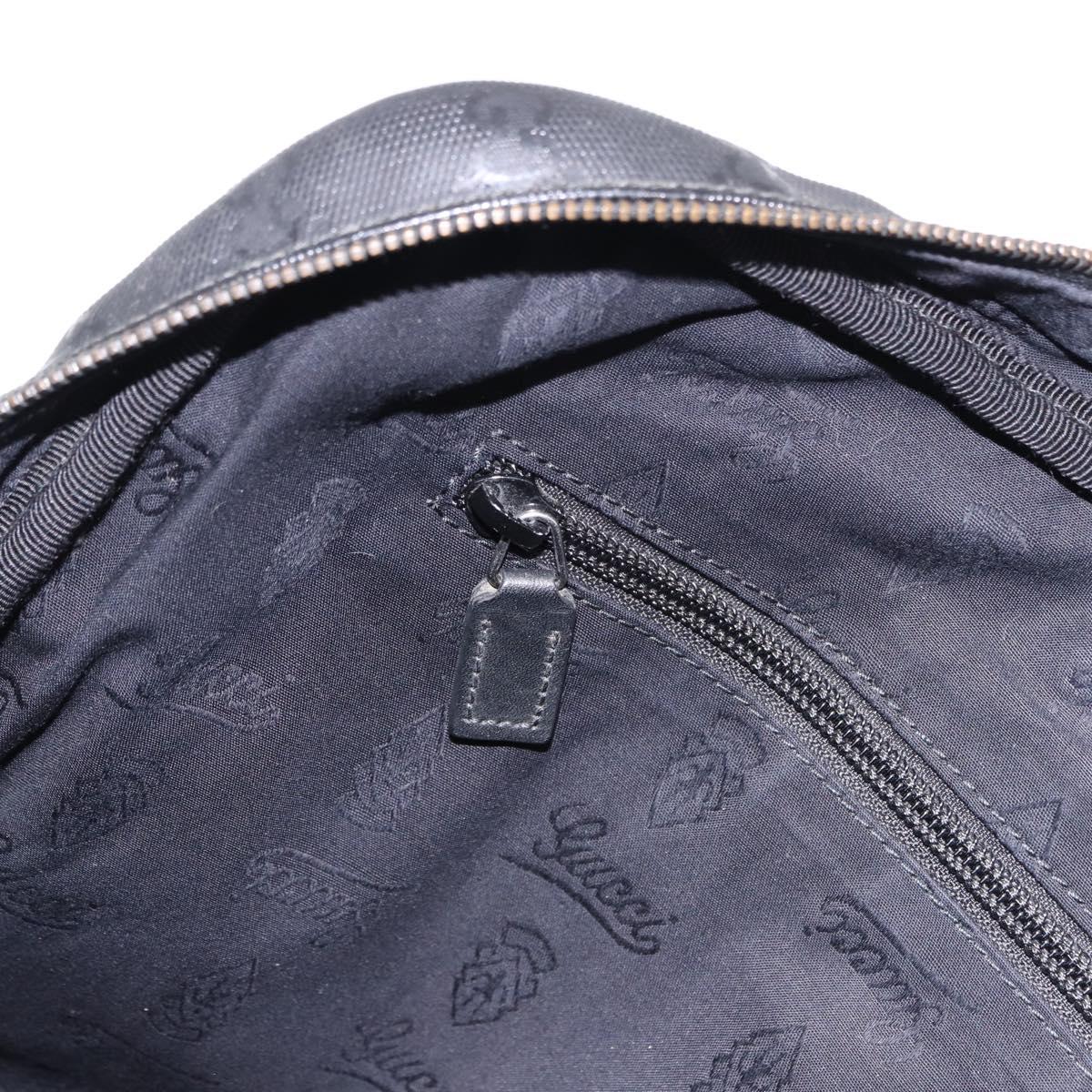 GUCCI GG implementation Business Bag PVC Silver Black 201480 Auth ka5257