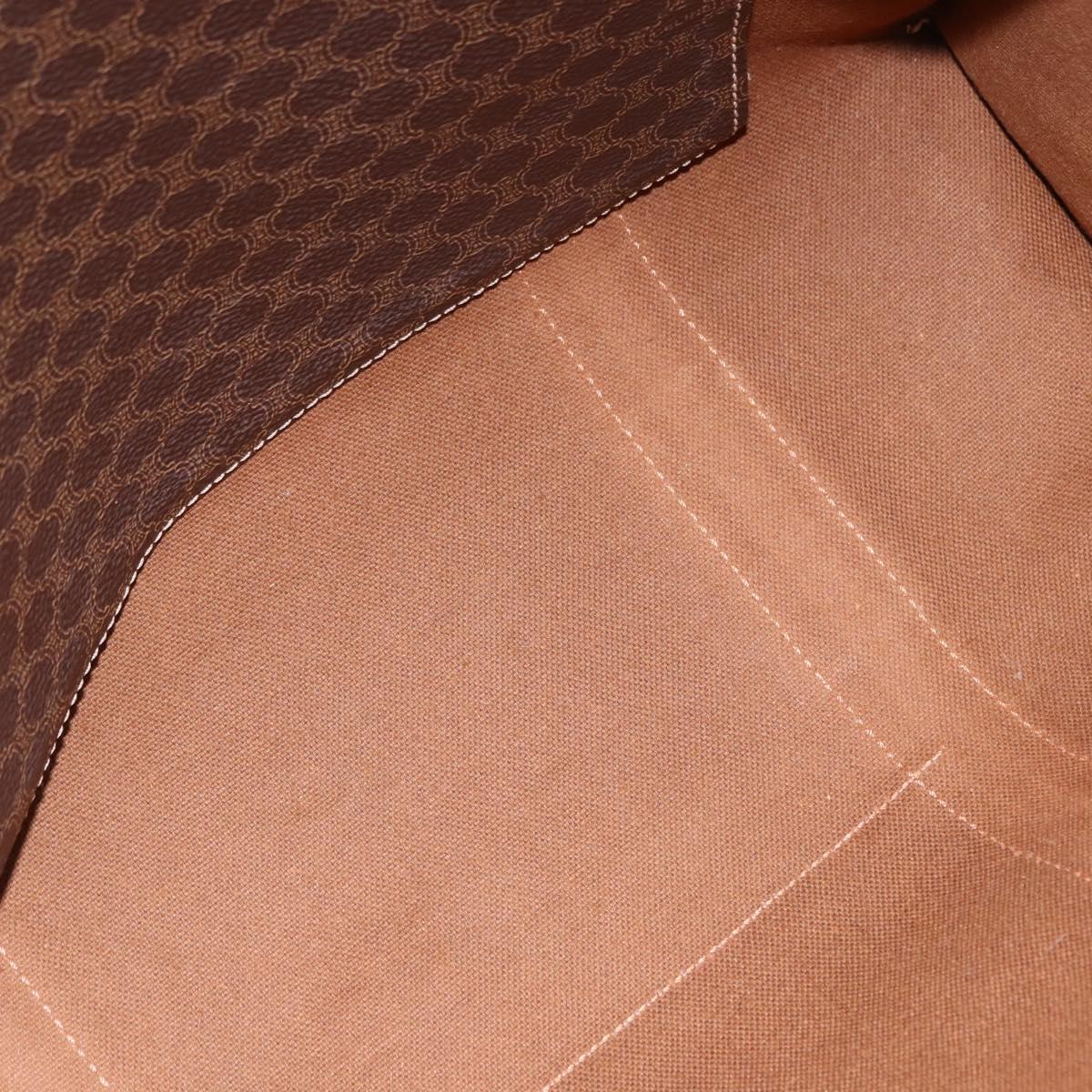 CELINE Macadam Canvas Shoulder Bag PVC Leather Brown Gold Auth ka5258