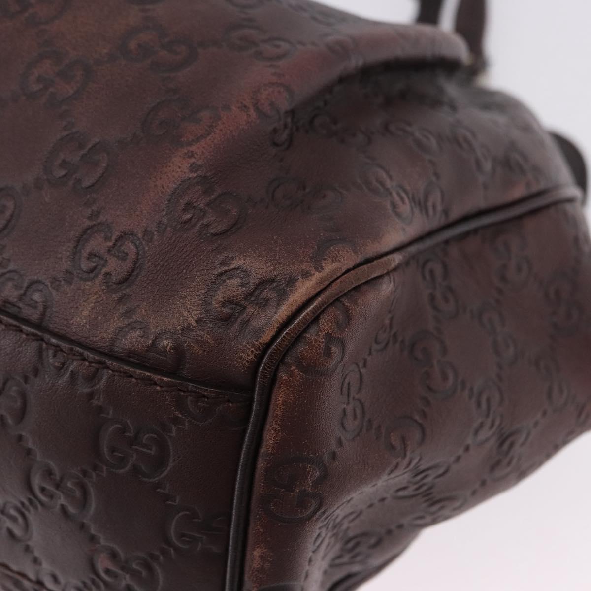GUCCI GG Canvas Guccissima Tote Bag Leather Brown Gold 211944 Auth ka5259