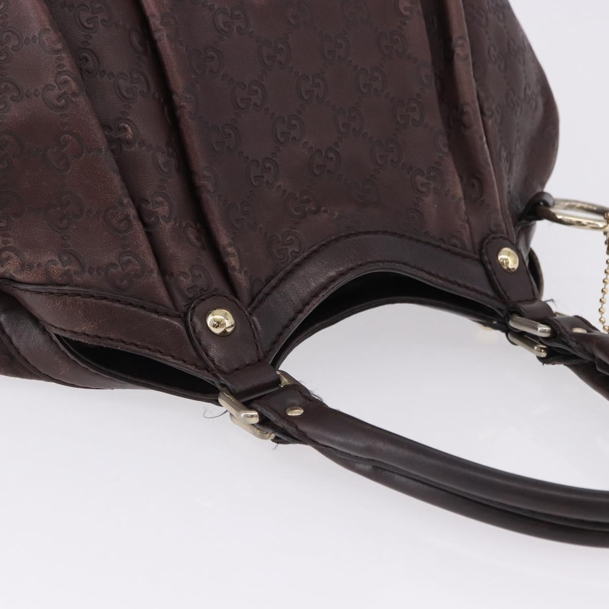 GUCCI GG Canvas Guccissima Tote Bag Leather Brown Gold 211944 Auth ka5259