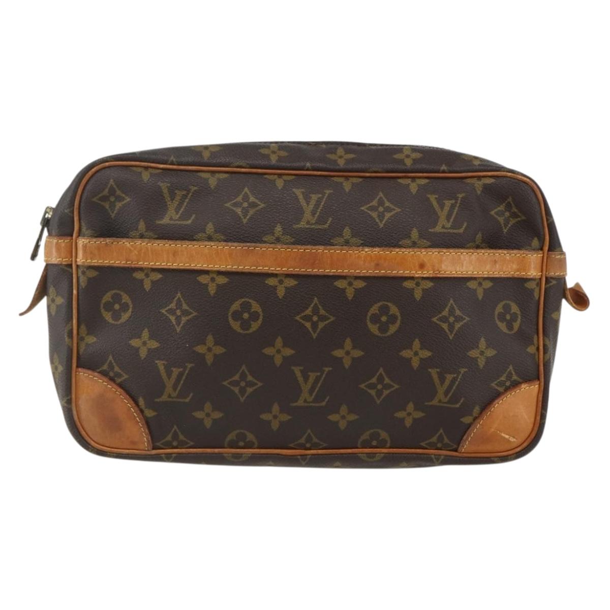 LOUIS VUITTON Monogram Compiegne 28 Clutch Bag M51845 LV Auth ka526
