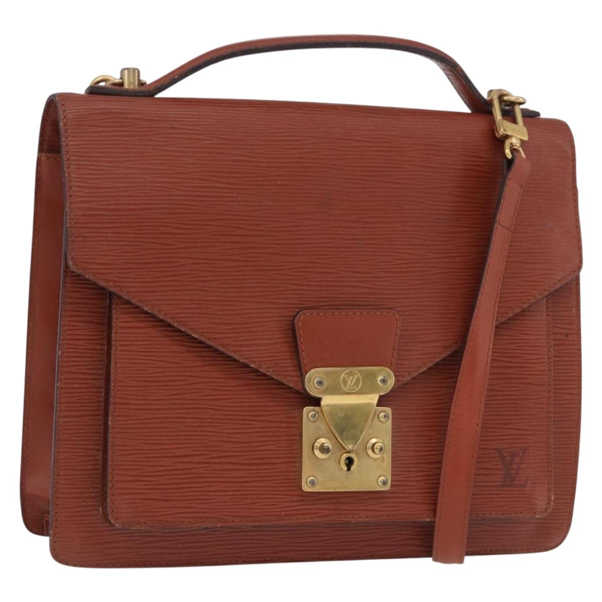 LOUIS VUITTON Epi Monceau 28 Hand Bag Brown M52123 LV Auth ka5261