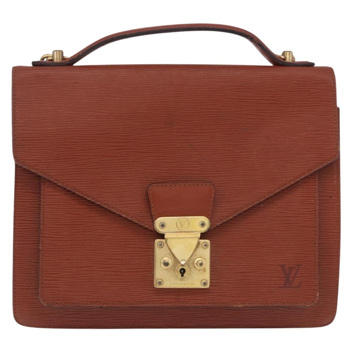 LOUIS VUITTON Epi Monceau 28 Hand Bag Brown M52123 LV Auth ka5261