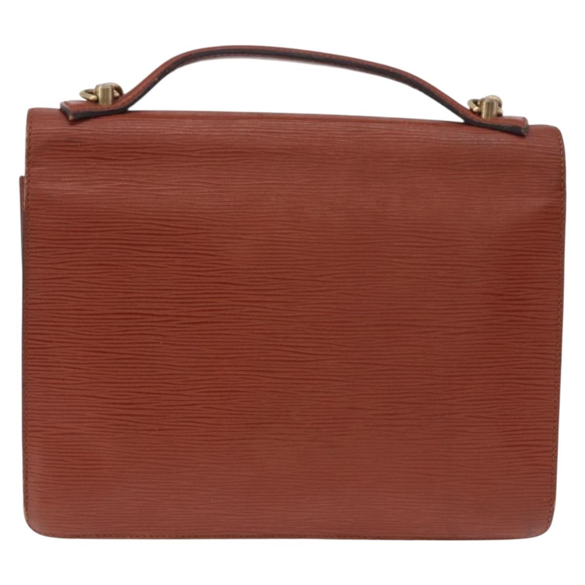 LOUIS VUITTON Epi Monceau 28 Hand Bag Brown M52123 LV Auth ka5261