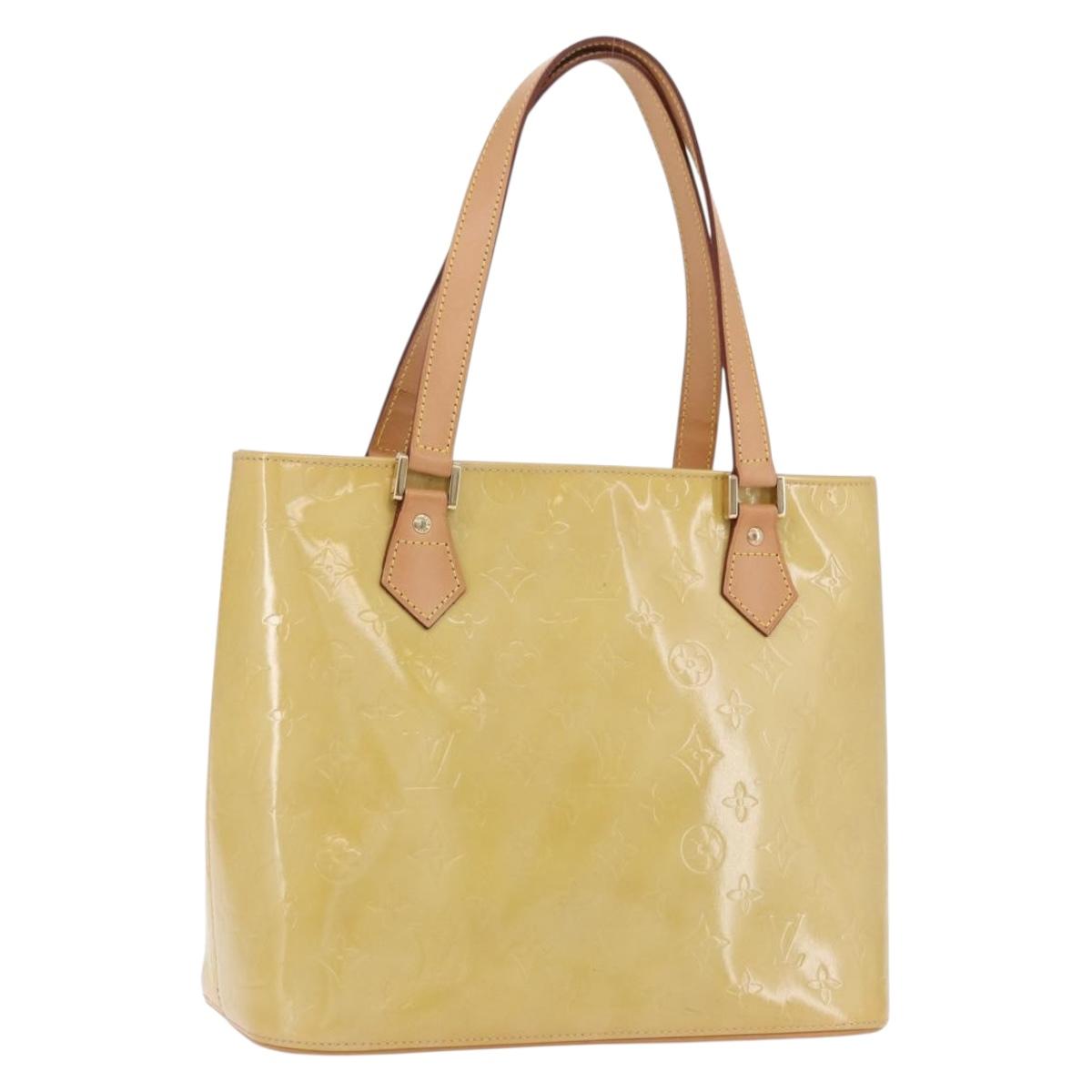 LOUIS VUITTON Monogram Vernis Houston Hand Bag Beige M91004 LV Auth ka5262