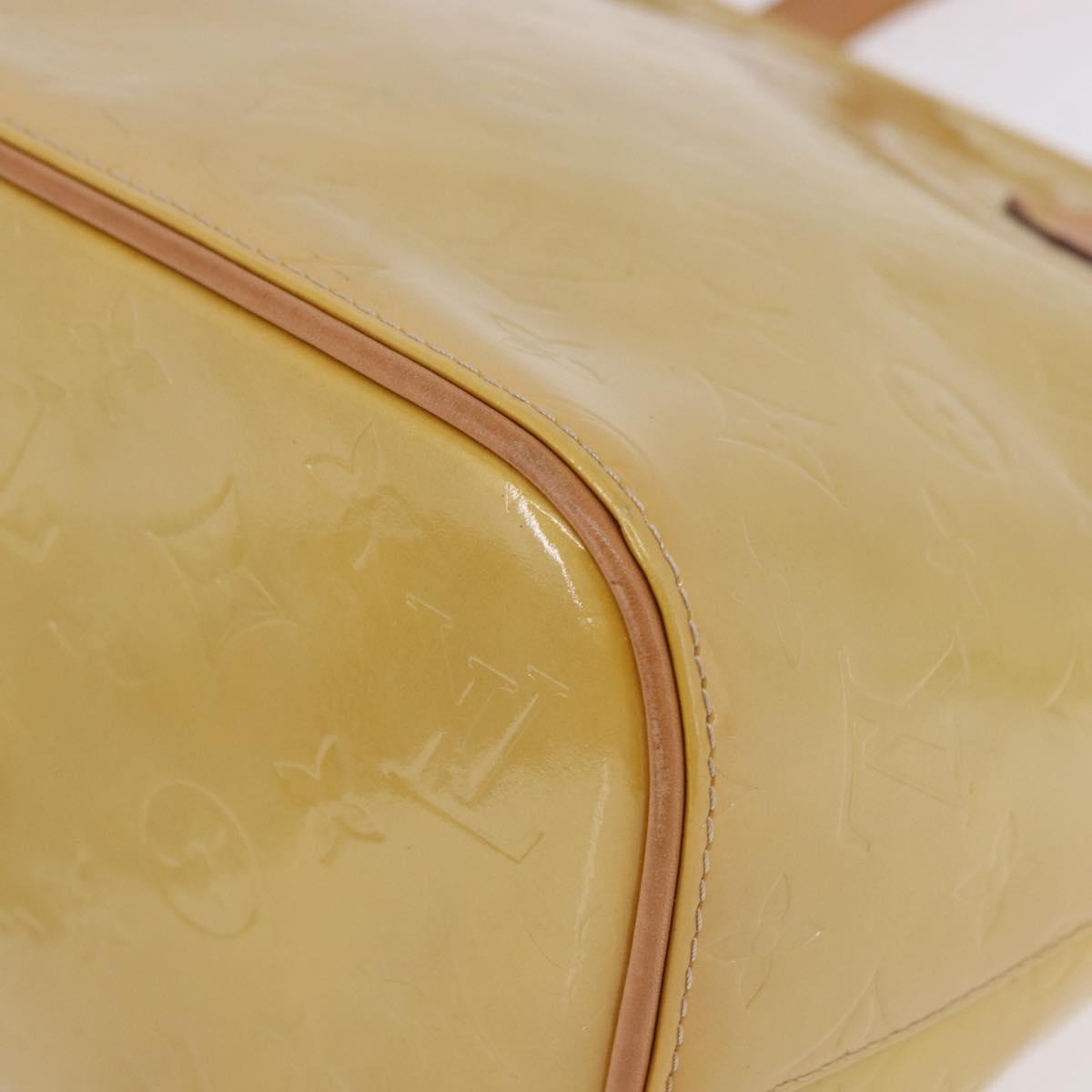 LOUIS VUITTON Monogram Vernis Houston Hand Bag Beige M91004 LV Auth ka5262
